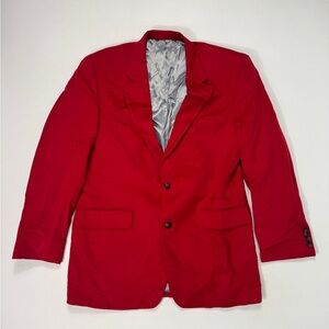 Jos. A. Bank Mens 100% Camel Hair Wool Blazer Jacket 43L Red Sport Coat Modern